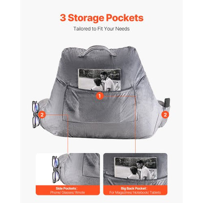 Lesekissen, Standardgröße, Bettkissen mit zerkleinertem Memory-Schaum, waschbar