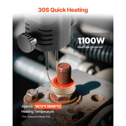 Induktionsvärmare Bultborttagning, 1100W 230V Magnetisk Induktionsvärmare Kit, Handhållet Mutterbrytare, Mini Värmemaskin för att Borttagning av Rostiga Skruvar, Bilgarage Reparationsverktyg med 8 Spolar och Ask |  EU