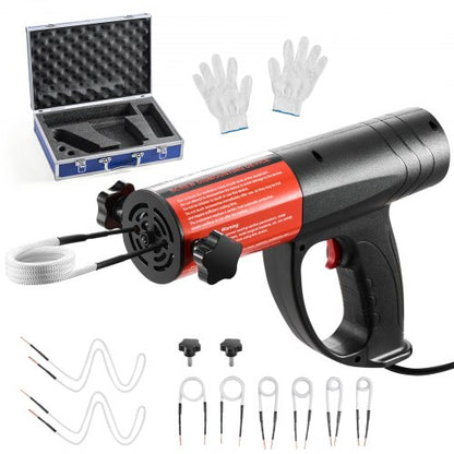 Induction Heater Bolt Removal, 1500W 110V Magnetic Induction Heater Kit, Handheld Nut Buster Tool, Mini Heating Machine for Rusty Screw Removing, Car Garage Repairing Tools with 8 Coil and Box