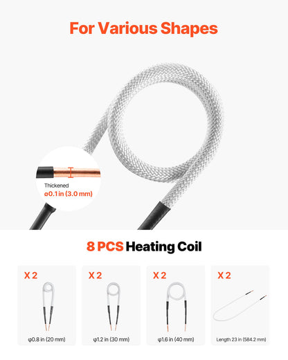 Induction Heater Bolt Removal, 1500W 110V Magnetic Induction Heater Kit, Handheld Nut Buster Tool, Mini Heating Machine for Rusty Screw Removing, Car Garage Repairing Tools with 8 Coil and Box