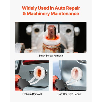 Induktionsvärmare Bultborttagning, 1500W 230V Magnetisk Induktionsvärmare Kit, Handhållet Mutterbrytare, Mini Värmemaskin för Borttagning av Rostiga Skruvar, reparationsverktyg för Bilgarage med 8 Spolar och Ask |  EU