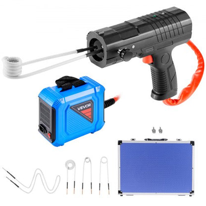 Induction Heater Bolt Removal, 1800W 110V Magnetic Induction Heater Kit, Handheld Nut Buster Tool, Mini Heating Machine for Rusty Screw Removing, Car Garage Repairing Tools with 4 Coil and Box