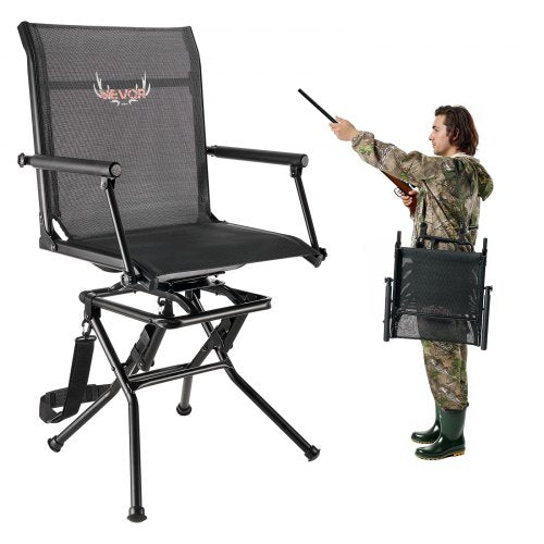 Hunting Chair 360° Swivel Silent Folding Hunting Chair Armrest Steel Frame | EU