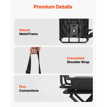 Jagdstuhl 360° drehbarer Klappstuhl mit Stahlrahmen-Rückenlehne | EU