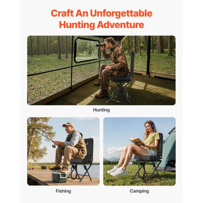 Jagdstuhl 360° drehbarer Klappstuhl mit Stahlrahmen-Rückenlehne | EU