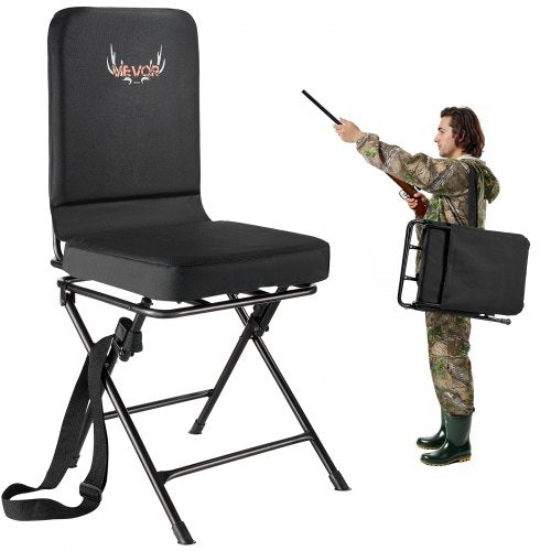 Hunting Chair 360° Swivel Folding Blind Chair with Steel Frame Backrest | EU