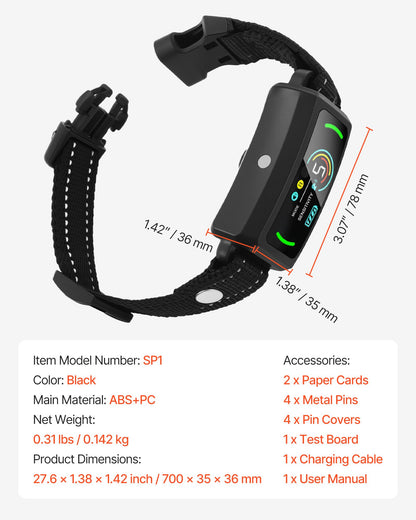 Dog Bark Collar, Smart Bark Collar for Large Medium Small Dogs, IP67 Waterproof Rechargeable Anti-Bark Collars for Dogs, Dog Anti-Barking Device, 6 Adjustable Sensitivity Beep Vibration (Black)