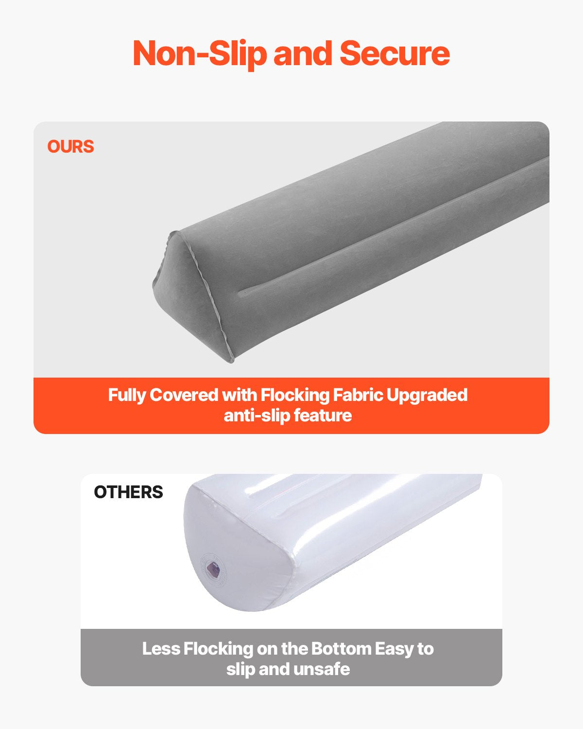 Sängstötfångare för småbarn 47,4-tums uppblåsbar sängskyddsräcke med handpump