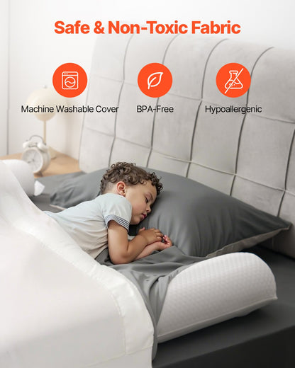 Bed Bumper for Toddlers, 52-inch Inflatable Bed Guard Rail with Safety Flap, 2-Pack Toddler Bedrail Bumpers with Non-Slip Bottom & Machine-Washable Cover for Twin, Full, Queen and King Beds