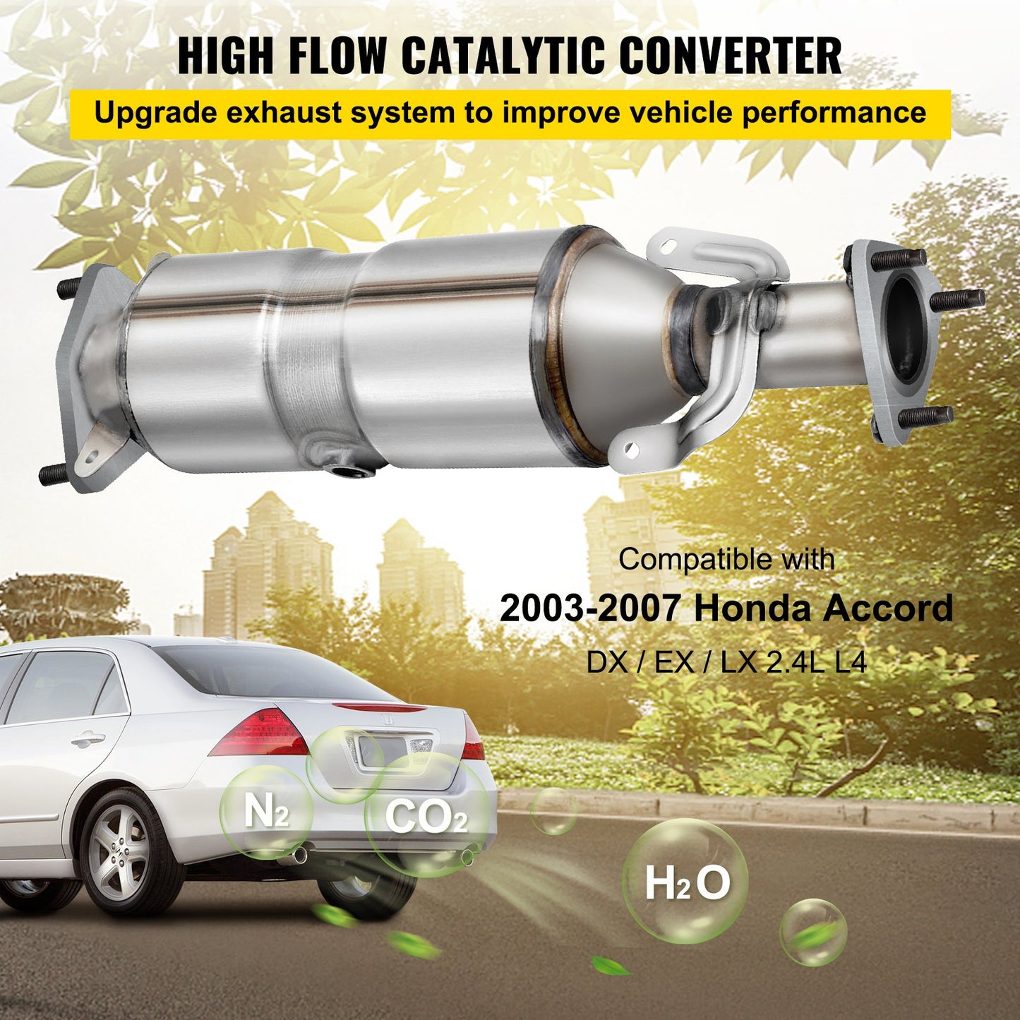 High Flow Katalysator För 2003-2007 Honda Accord DX/EX/LX 2.4L L4