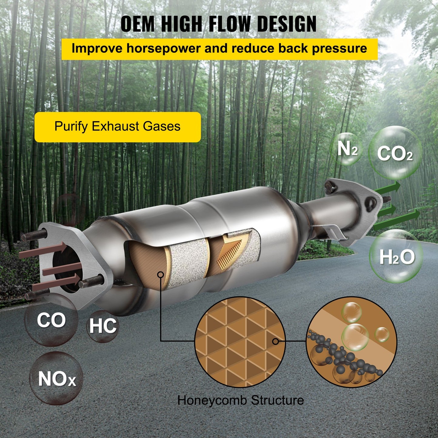 High Flow Katalysator För 2003-2007 Honda Accord DX/EX/LX 2.4L L4