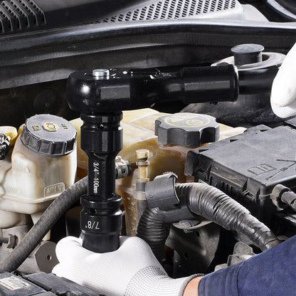 3/4 in Drive Impact Socket Set, 27 Pieces SAE 7/8 in to 2 in and Metric 22 mm to 50 mm, 6 Point Cr-V Alloy Steel for Auto Repair, Includes Extension Bars, Ratchet Handle and Storage Case