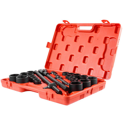 3/4 in Drive Impact Socket Set, 27 Pieces SAE 7/8 in to 2 in and Metric 22 mm to 50 mm, 6 Point Cr-V Alloy Steel for Auto Repair, Includes Extension Bars, Ratchet Handle and Storage Case