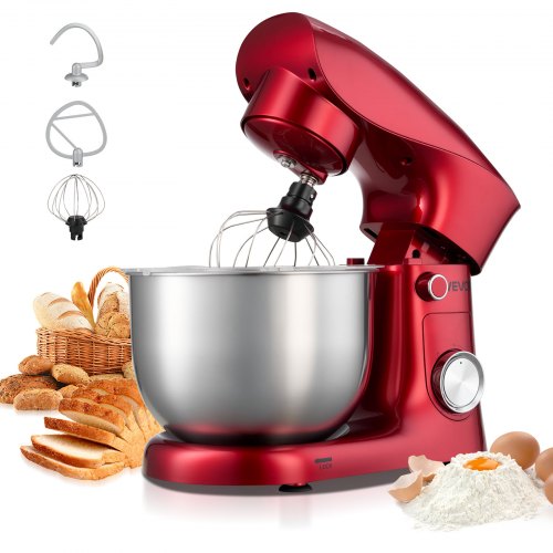 Stand Mixer, 4.4 QT Electric Kitchen Mixer, 300W Dough-Mixer, 10 + Pulse Speeds Tilt-head Food-Mixer with Stainless Steel Bowl, Dough Hook, Whisk, Beater, for Baking, Mixing, Whipping & Kneading