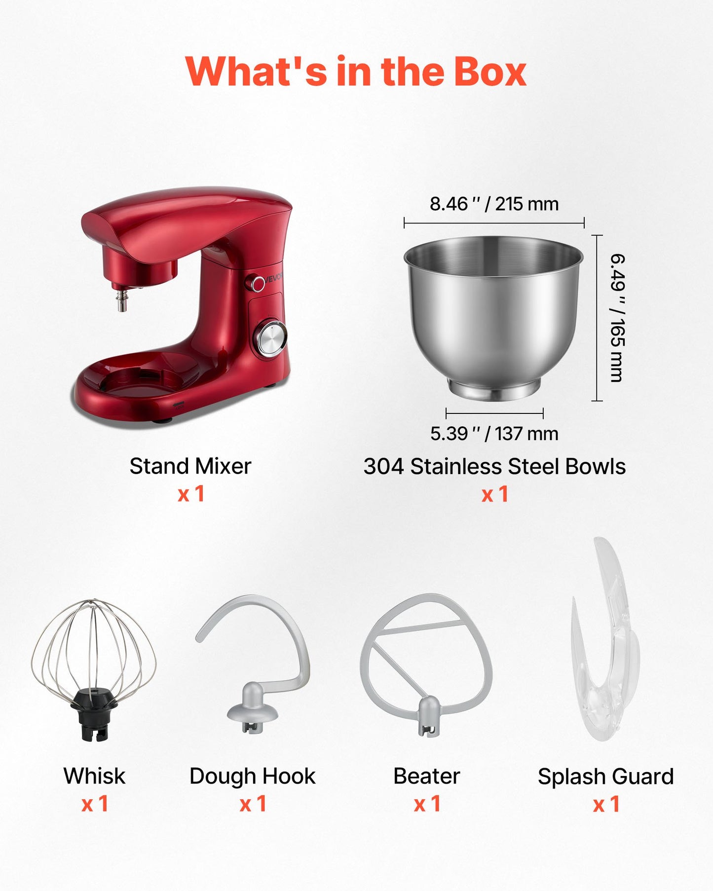 Stand Mixer, 4.4 QT Electric Kitchen Mixer, 300W Dough-Mixer, 10 + Pulse Speeds Tilt-head Food-Mixer with Stainless Steel Bowl, Dough Hook, Whisk, Beater, for Baking, Mixing, Whipping & Kneading