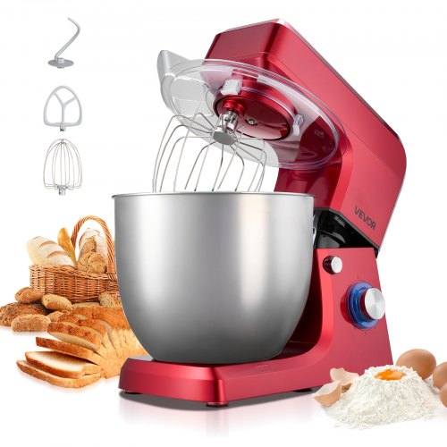 Stand Mixer, 10.3 QT Electric Kitchen Mixer, 660W Dough-Mixer, 6 + Pulse Speeds Tilt-head Food-Mixer with Stainless Steel Bowl, Dough Hook, Whisk, Beater, for Baking, Mixing, Whipping & Kneading