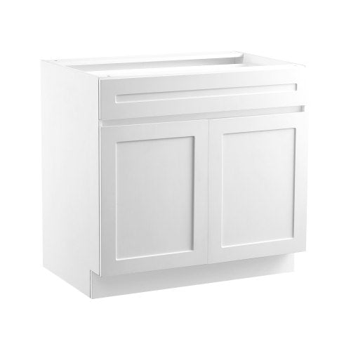 White Shaker Base Cabinet with Drawer, 30-Inch Unassembled Drawer Base Cabinet, 30" W x 24" D x 34.5" H Ready to Assemble Cabinet with Soft-Close Doors and Adjustable Shelf, for Home Office