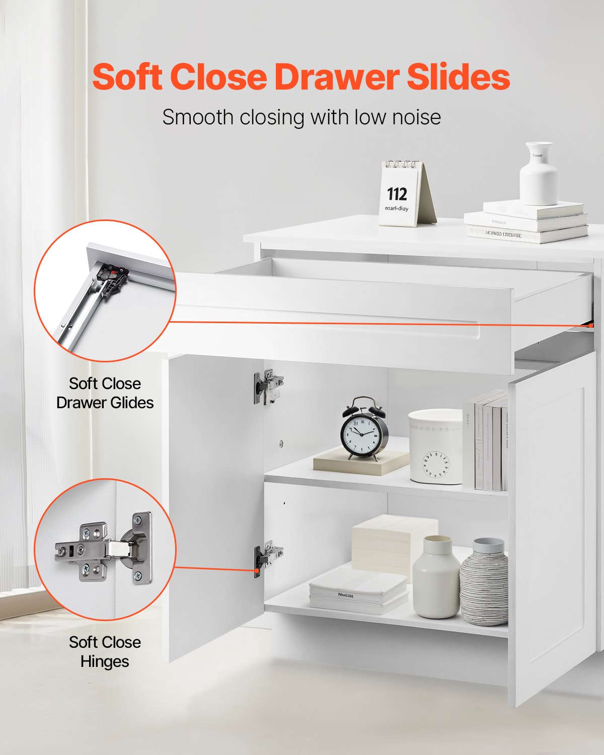 White Shaker Base Cabinet with Drawer, 36-Inch Unassembled Drawer Base Cabinet, 36" W x 24" D x 34.5" H Ready to Assemble Cabinet with Soft-Close Doors and Adjustable Shelf, for Home Office