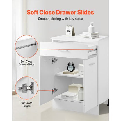 Shaker Unterschrank 61 cm B x 43 cm T x 81 cm H Montagefertig mit Schublade | EU