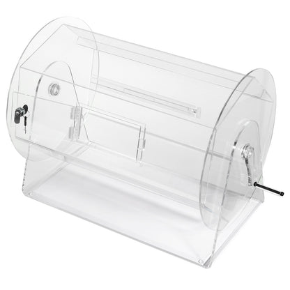 Akryl lotteritrumma, rymmer 10 000 lotter eller 300 lotteribollar, professionell lotterilottsnurrbur med 2 nycklar, transparent lotteridragning, lotteribiljettlåda för lotterispel Bing