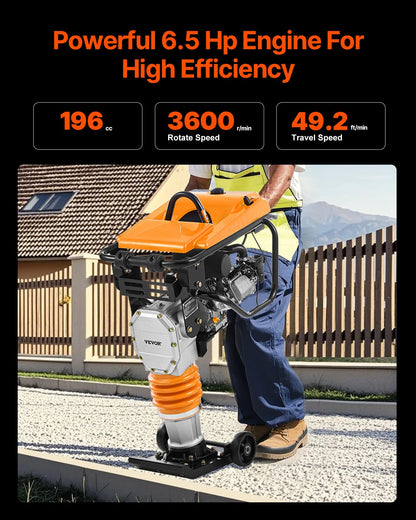 6.5 HP 196 cc Fuel Power Jumping jack Vibrating Stummer Sabotage Compactor