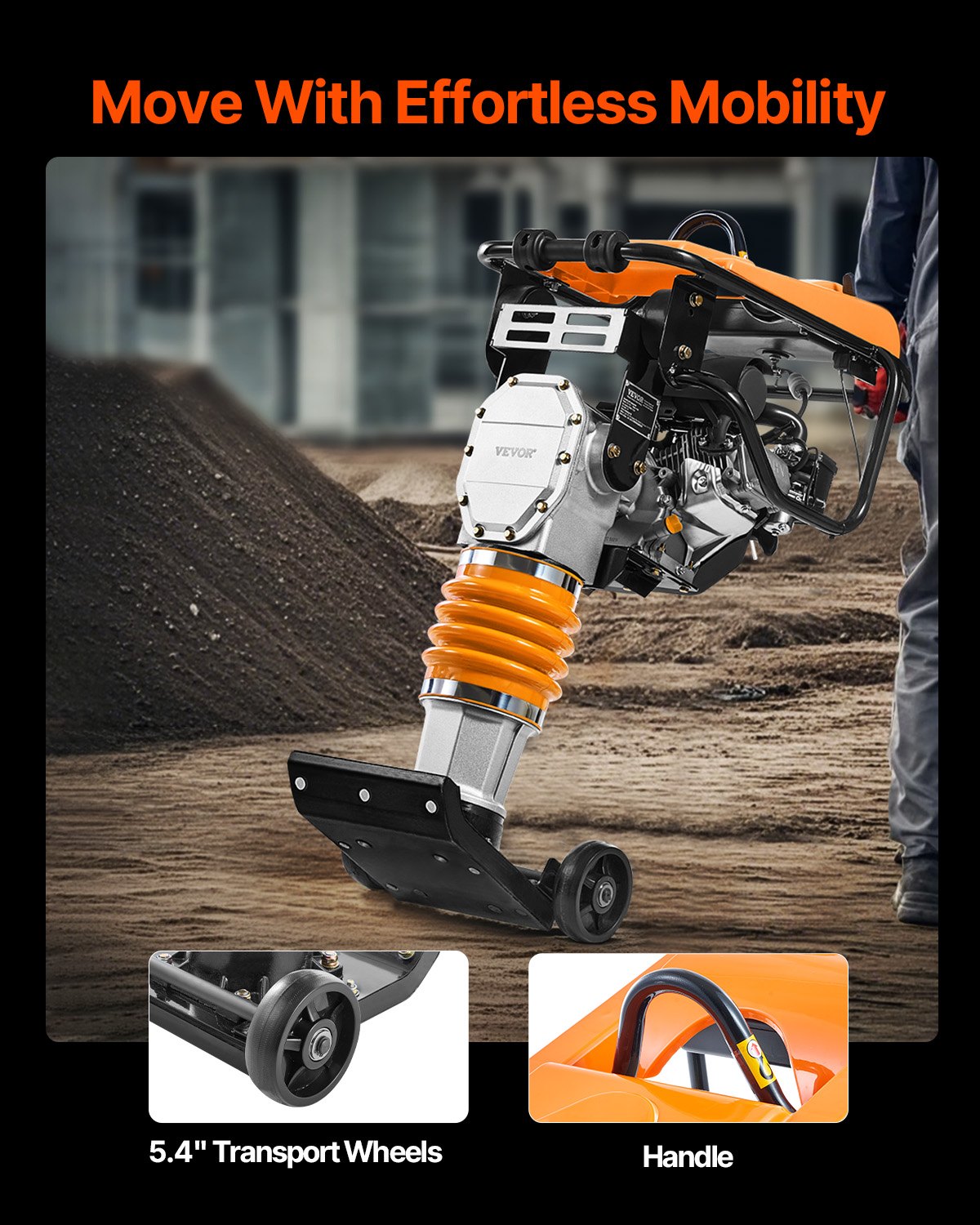 6.5 HP 196 cc Fuel Power Jumping jack Vibrating Stummer Sabotage Compactor