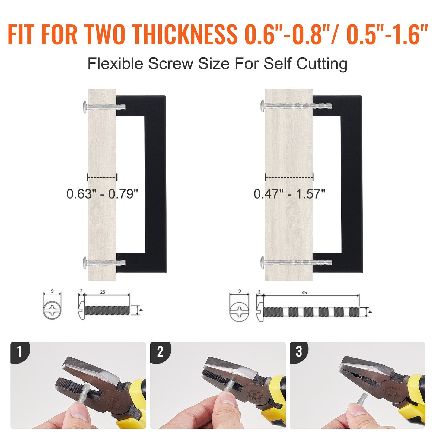 30 Pack Cabinet Pulls, 6.3 inch /160mm Center to Center Slim Square Kitchen Cabinet Drawer, Stainless Steel Modern Kitchen Cupboard Door Handles for Kitchen Bathroom Bar Hardware Matte Black