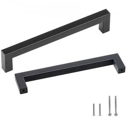 30 Pack Cabinet Pulls, 5.03in / 128mm Center to Center Slim Square Kitchen Cabinet Drawer, Stainless Steel Modern Kitchen Cupboard Door Handles for Kitchen Bathroom Bar Hardware Matte Black