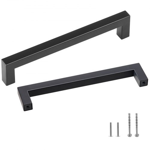 30 Pack Cabinet Pulls, 5.03in / 128mm Center to Center Slim Square Kitchen Cabinet Drawer, Stainless Steel Modern Kitchen Cupboard Door Handles for Kitchen Bathroom Bar Hardware Matte Black