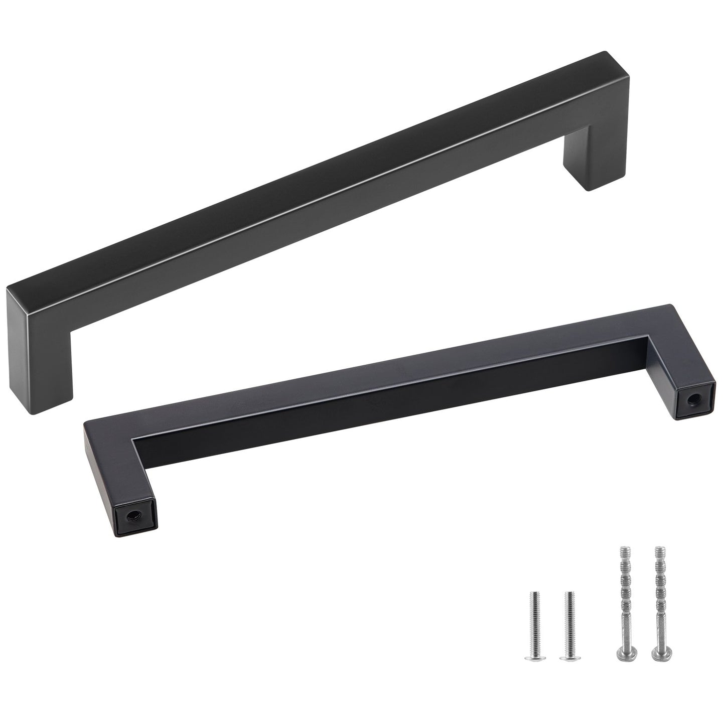30er-Pack Schrankgriffe, 128 mm Mittenabstand, schmale quadratische Schubladengriffe für Küchenschränke, moderne Türgriffe für Küchenschränke aus Edelstahl für Küchen, Badezimmer, Bar, Hardware, Mattschwarz