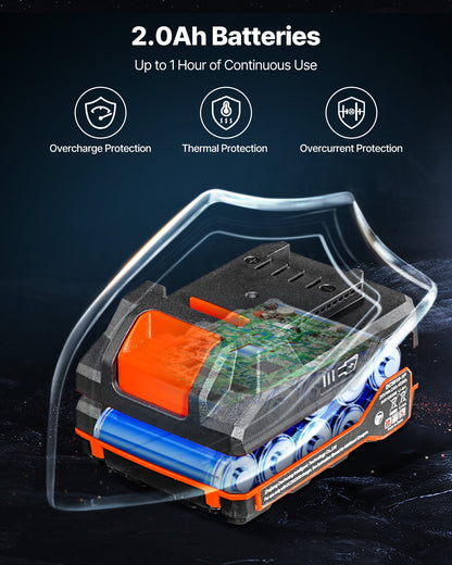 Impact Driver, 1/4 Inch, 2800 RPM Max Speed, 20 V Powerful Motor, Electric Cordless Impact Driver Kit with Battery and Charger, 10 Bits, LED Work Light, for Furniture, Electrical, Home Repairs