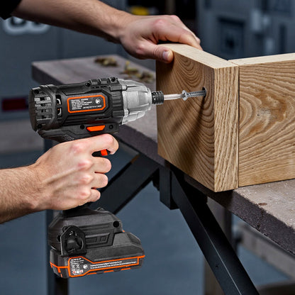 Impact Driver, 1/4 Inch, 2800 RPM Max Speed, 20 V Powerful Motor, Electric Cordless Impact Driver Kit with Battery and Charger, 10 Bits, LED Work Light, for Furniture, Electrical, Home Repairs