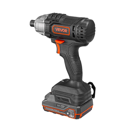 Impact Driver, 1/4 Inch, 2800 RPM Max Speed, 20 V Powerful Motor, Electric Cordless Impact Driver Kit with Battery and Charger, 10 Bits, LED Work Light, for Furniture, Electrical, Home Repairs
