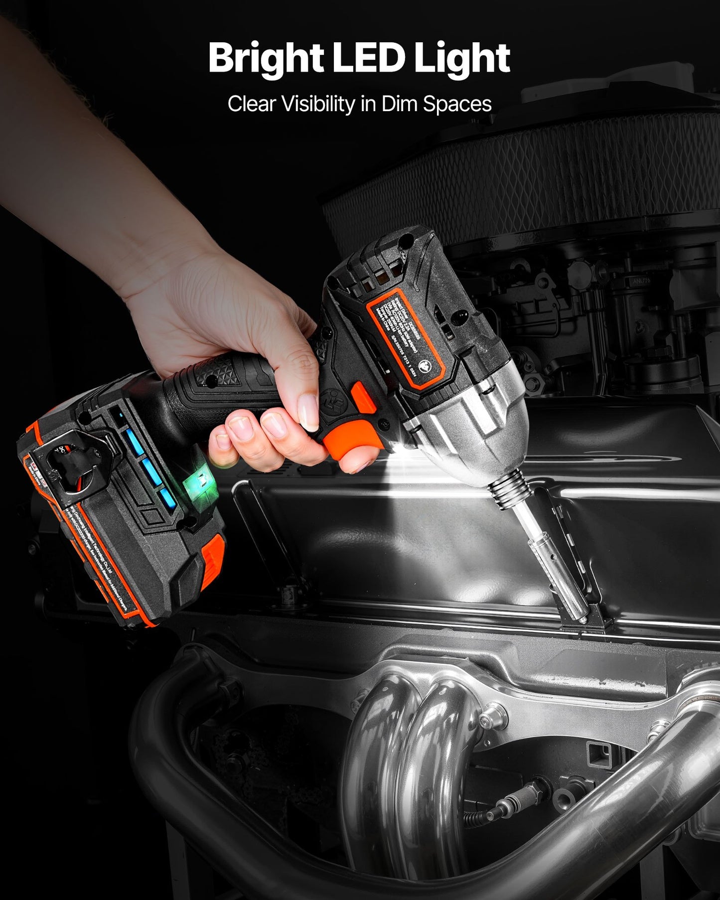 Impact Driver, 1/4 Inch, 2800 RPM Max Speed, 20 V Brushless Motor, Electric Cordless Impact Driver Kit with Battery and Charger, 20 Bits, LED Work Light, for Furniture, Electrical, Home Repairs