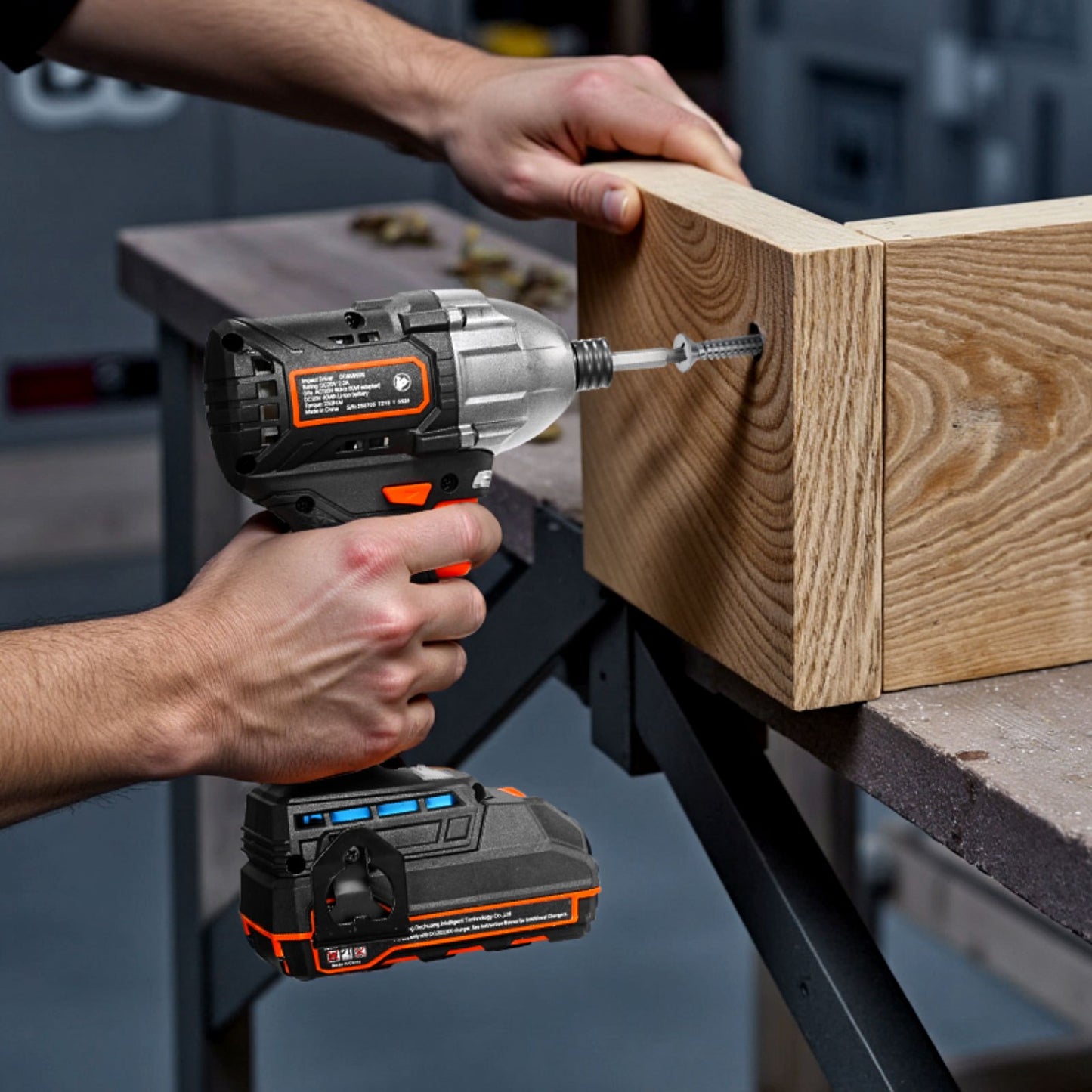 Impact Driver, 1/4 Inch, 2800 RPM Max Speed, 20 V Brushless Motor, Electric Cordless Impact Driver Kit with Battery and Charger, 20 Bits, LED Work Light, for Furniture, Electrical, Home Repairs