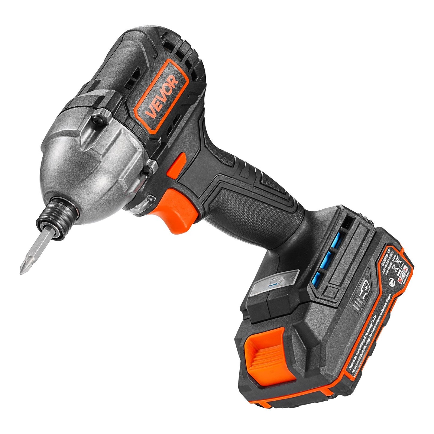 Impact Driver, 1/4 Inch, 2800 RPM Max Speed, 20 V Brushless Motor, Electric Cordless Impact Driver Kit with Battery and Charger, 20 Bits, LED Work Light, for Furniture, Electrical, Home Repairs