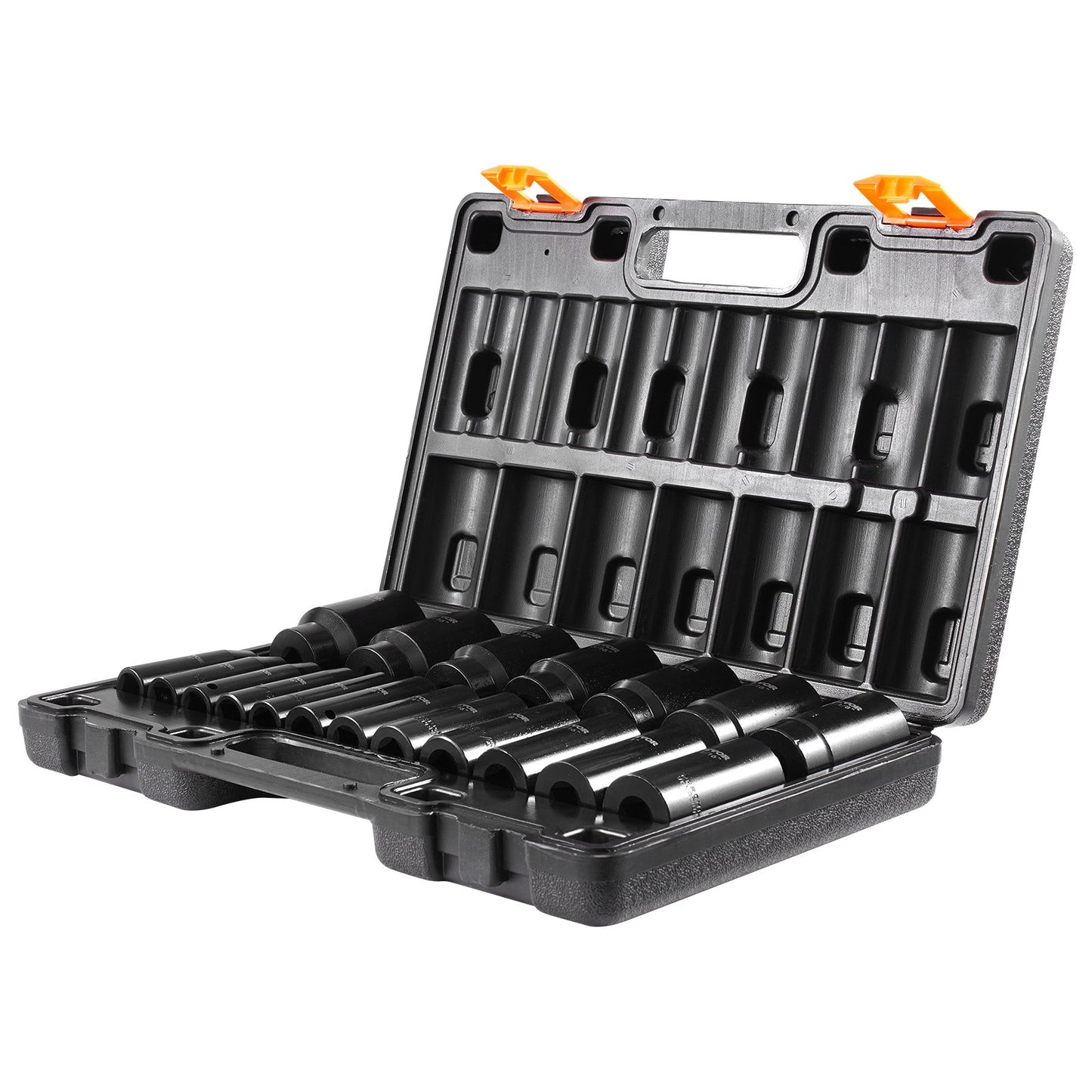 Impact Socket Set, 1/2" 19 Piece Impact Sockets, Deep Socket, 6-Point Sockets, 1/2 Inches Drive Socket Set Impact 3/8 inch - 1-1/2 inch, Cr-V Rugged Construction, with a Storage Cage