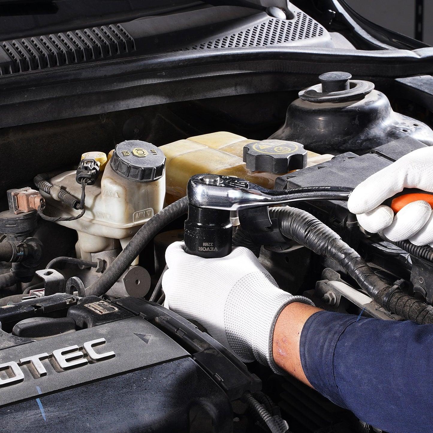 Impact Socket Set 1/2 Inches 26 Piece Impact Sockets, Shallow Socket, 6-Point Sockets, Rugged Construction, CR-V, 1/2 Inches Drive Socket Set Impact Metric 10mm - 36mm, with a Storage Cage