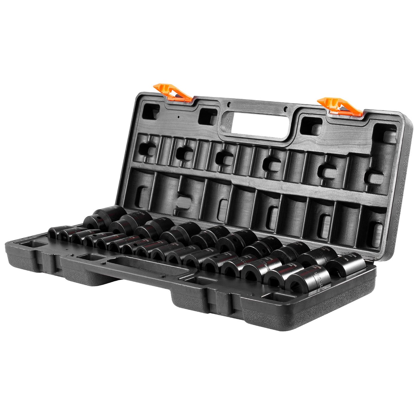 Impact Socket Set 1/2 Inches 26 Piece Impact Sockets, Shallow Socket, 6-Point Sockets, Rugged Construction, CR-V, 1/2 Inches Drive Socket Set Impact Metric 10mm - 36mm, with a Storage Cage
