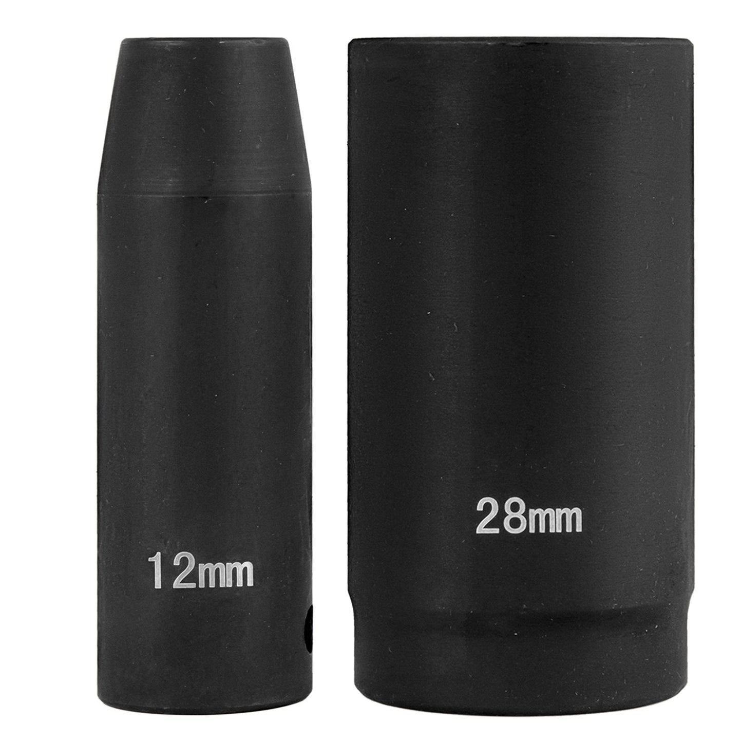 Schlag-Steckschlüsselsatz, 1/2", 26-teilig, Schlag-Stecknüsse, tiefe Stecknüsse, 6-Kant-Stecknüsse, 1/2 Zoll-Antrieb, Steckschlüsselsatz, metrisch, 10 mm – 36 mm, Cr-V, robuste Konstruktion, mit Aufbewahrungskäfig