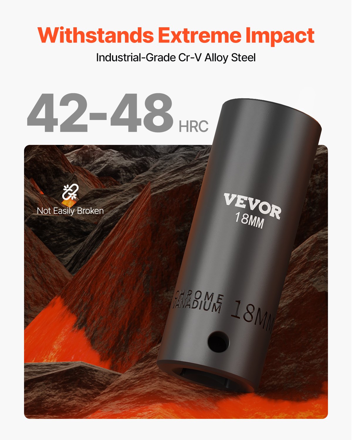 Impact Socket Set, 1/2" 26 Piece Impact Sockets, Deep Socket, 6-Point Sockets, 1/2 Inches Drive Socket Set Impact Metric 10mm - 36mm, Cr-V Rugged Construction, with a Storage Cage