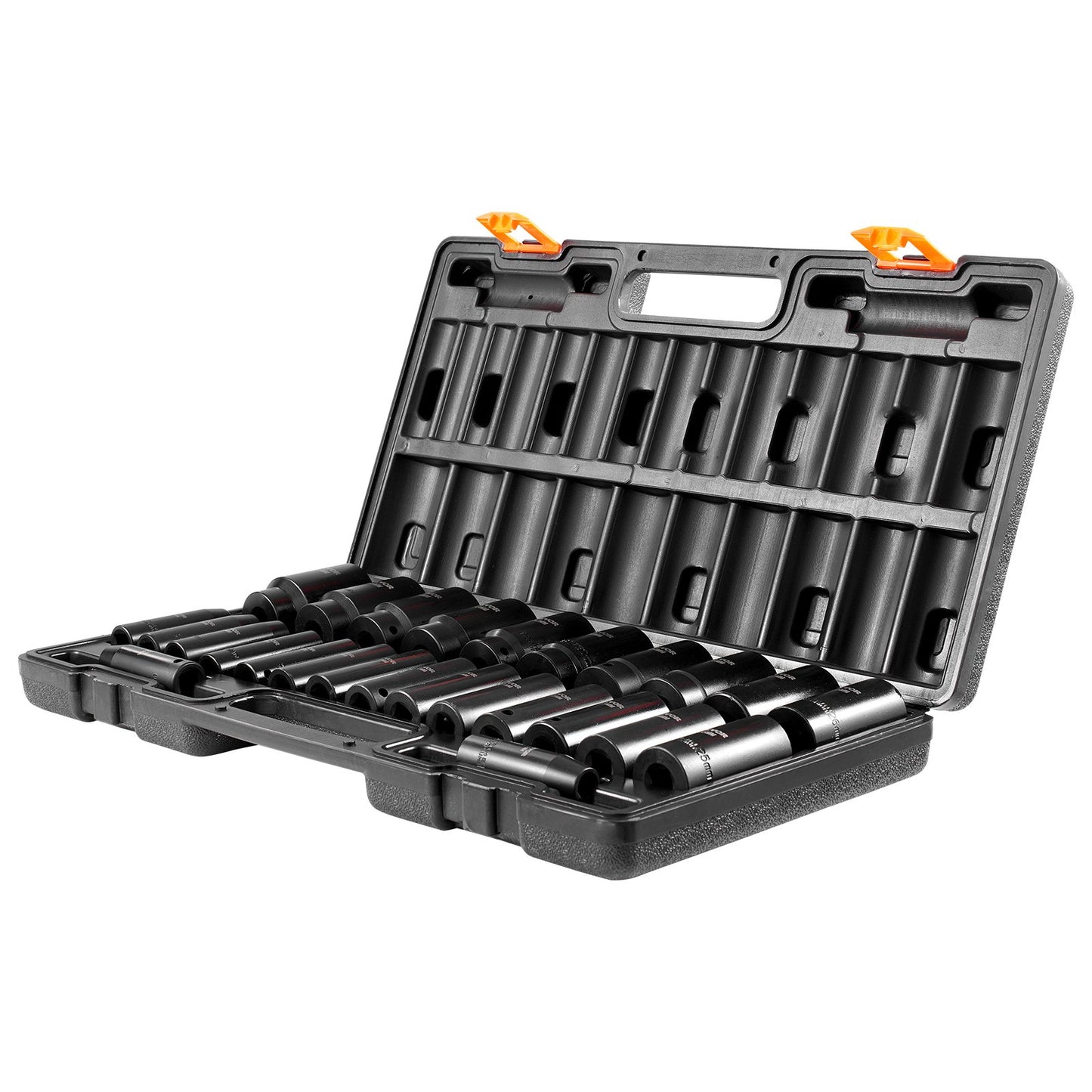 Impact Socket Set, 1/2" 26 Piece Impact Sockets, Deep Socket, 6-Point Sockets, 1/2 Inches Drive Socket Set Impact Metric 10mm - 36mm, Cr-V Rugged Construction, with a Storage Cage