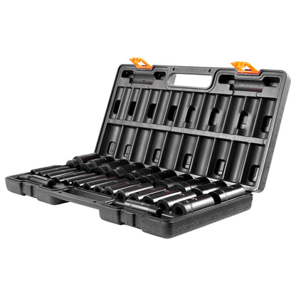 Impact Socket Set, 1/2" 26 Piece Impact Sockets, Deep Socket, 6-Point Sockets, 1/2 Inches Drive Socket Set Impact Metric 10mm - 36mm, Cr-V Rugged Construction, with a Storage Cage