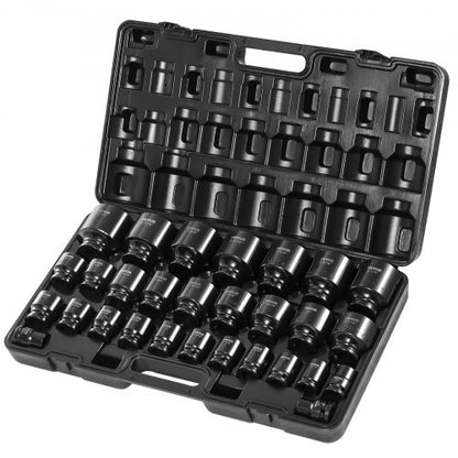 Impact Socket Set 3/4 Inches 29 Piece Impact Sockets, 6-Point Sockets, Rugged Construction, CR-M0, 3/4 Inches Drive Socket Set Impact SAE 3/4 inch - 2-1/2 inch, with a Storage Cage