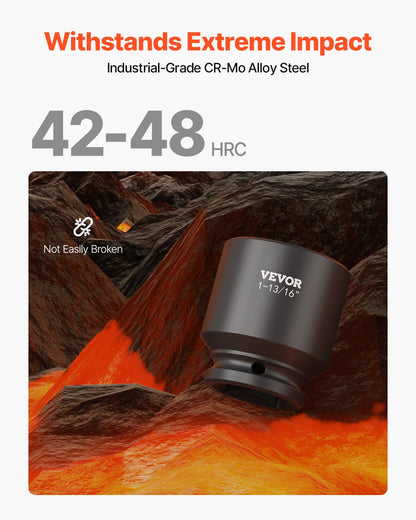 Impact Socket Set 3/4 Inches 29 Piece Impact Sockets, 6-Point Sockets, Rugged Construction, CR-M0, 3/4 Inches Drive Socket Set Impact SAE 3/4 inch - 2-1/2 inch, with a Storage Cage