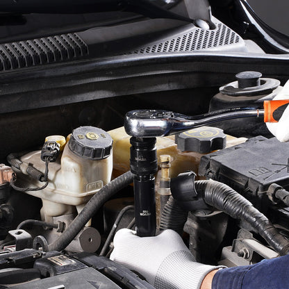 Impact Socket Set 1/2 Inches 43 Piece Impact Sockets, Standard Socket Assortment, 1/2 Inches Drive Socket Set 6-Point Sockets Metric 9-30mm (Standard/Deep)