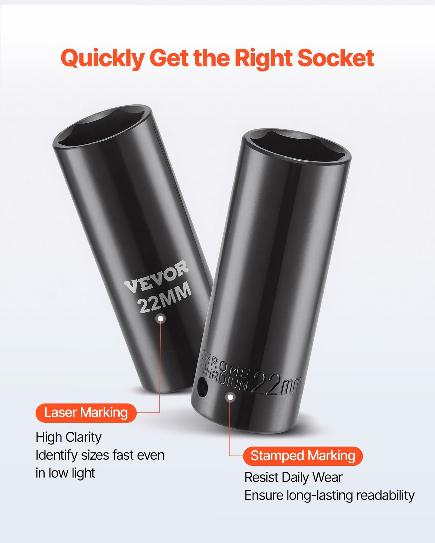 1/2 in Drive Impact Socket Set, 29 Piece, 6 Point Deep Impact Sockets, SAE (3/8 to 1 inch) and Metric (10 to 24 mm) Sizes with Extension Bars (3, 5, 10 in), Cr-V Steel, Heavy Duty Carrying Case