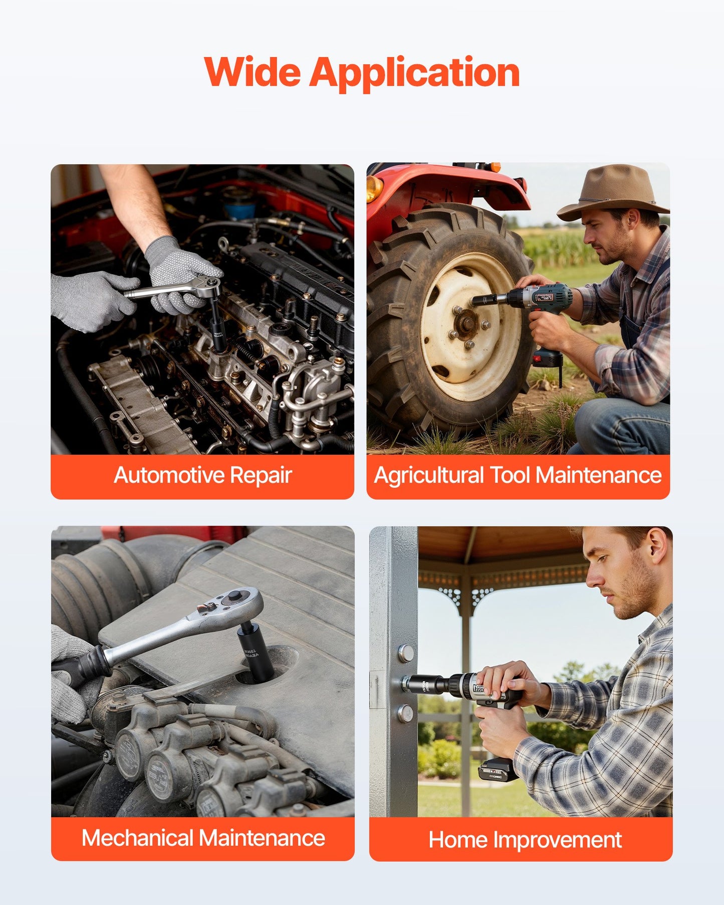 3/8 in Drive Impact Socket Set, 67 Piece, 6 Point Shallow & Deep Impact Sockets, SAE (5/16 in to 3/4 in) and Metric (8 mm to 19 mm), Swivel Sockets, Adapters, Cr-V & Cr-Mo Steel, Carrying Case