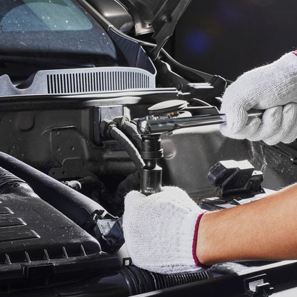 360 Degree Swivel Impact Socket Set, 3/8" Socket Set 14PCS Deep Universal Metric 10-19mm, 6 Point Cr-Mo Alloy Steel for Auto Repair, Easy-to-Read Size Markings, Rugged Construction, Storage Case