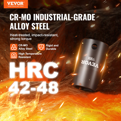 Impact Sockets Set 14st 6-Points 3/8in Drive Bit Ratchet Tool Kit Case